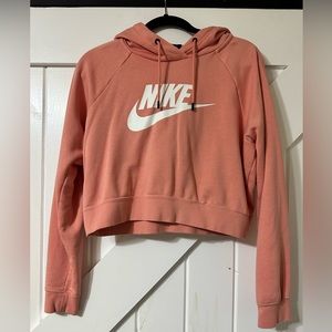 Medium cropped coral Nike hoodie